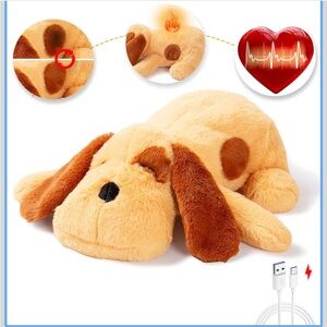 Cozy Heated Plush Dog Toy - Tan and Brown Like New